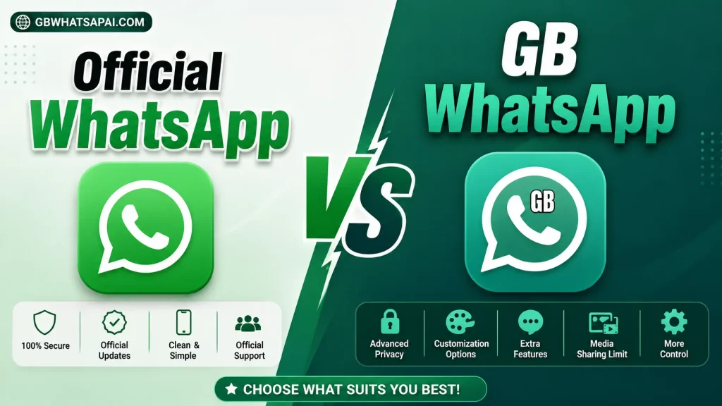  Official WhatsApp vs GB WhatsApp 